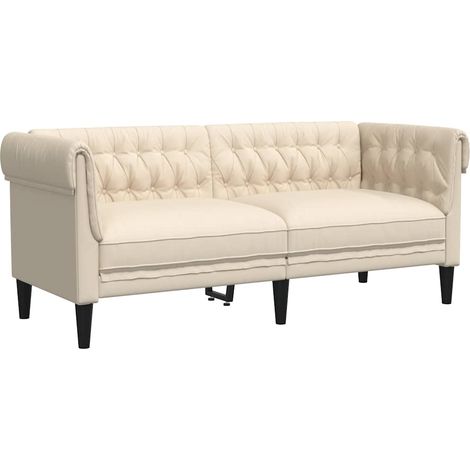 Canapé Sofa Chesterfield 2 places lin (1/5)