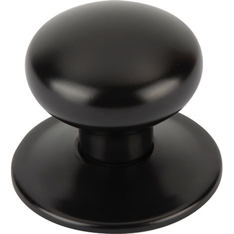 Pomo seta zamak negro para puerta entrada 70mm (1/2)