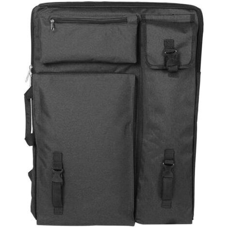 Sollbry Sac de Transport d'artistes, Toile 4K Grand Sac à Dos de Portefeuille d'artiste Sac à bandoulière Multifonctionnel de Tableau de Croquis extérieur pour Dessiner Esquisser Peinture(Le Noir) (1/5)