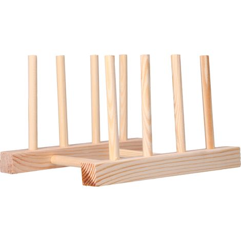 Étagère à Vaisselle en Bambou Léger et Portable, 3 Grilles de 18 cm, Durable et Écologique (1/5)