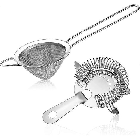 Pieces Fine Mesh Strainer With Handle Stainless Steel Conical Food Strainer Stainless Steel Cocktail Strainer Silver Bartender (1/5)