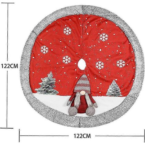 Falda para árbol de Navidad, falda de arpillera para árbol, regalo, delantal para árbol de Navidad, suministros de decoración para la base del árbol de Navidad (1/4)