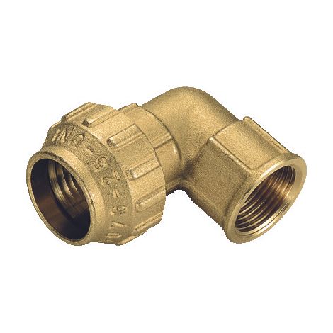Tiemme - raccordo curvo/gomito femmina 11/4" ø40 polietilene ottone