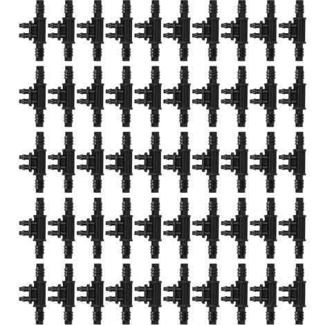 50 Pièces Raccord en Croix 8/11 à 4/7 mm pour Tuyau d'Irrigation Goutte à Goutte, Accessoire de Jardinage
