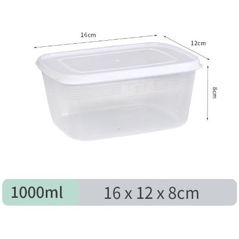 Format réduit amélioré de 1000 ml Boîte de conservation du pain extra large et hermétique, boîte en plastique transparent spécialement conçue pour le réfrigérateur, contenant de conservation des alime (1/5)