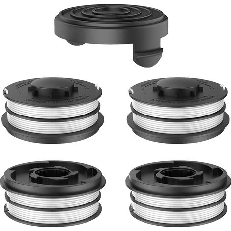 4 Bobine Fil Coupe Bordure Compatible avec Einhell 3405685,Bobine de Rechange Convient pour Einhell GC-ET 4530 Aldi Gardenline GLR GLT,Ø2mm-10m,avec Capuchon TLE-02-1(4 Bobine+1 Couvercle)