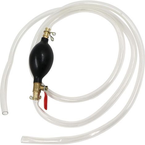 Tinor – 2 m manuelle Flüssigkeitspumpe – Elastischer Schlauch für Benzin, Diesel, Öl und Wasser – Ein-/Aus-Ventil für rückstandsfreies Ansaugen (1/5)