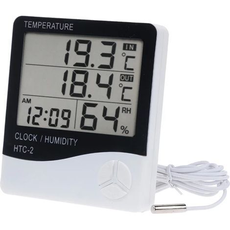 thermomètre et hygromètre numérique LCD, Station météo électronique, testeur de température et d'humidité pour l'intérieur et l'extérieur (1/3)