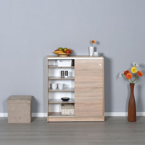 Scarpiera ADR322OAK2023 rovere ante scorrevoli e 4 ripiani (1/5)