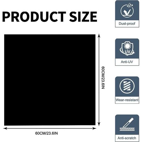 Housse de Protection pour Machine à Laver Top 60 x 60 cm Gris Tapis de Dessus de Machine Laver Antidérapant Couverture Universelle pour Machine Laveuse ou Sécheuse,Noir (1/3)