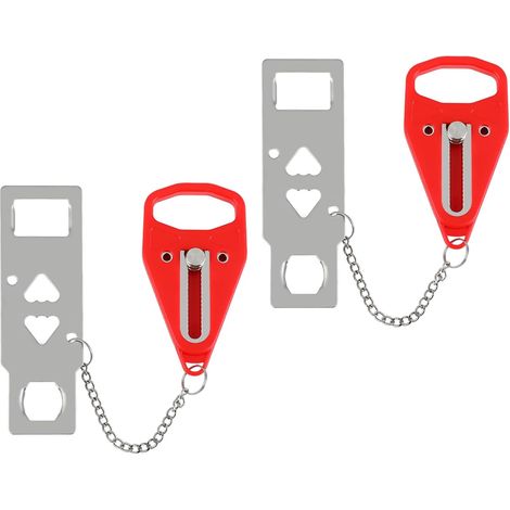 BEBUSINGOTO Paquete de 2 cerraduras portátiles para puertas que evitan entradas no autorizadas. Cerradura adicional para mayor privacidad y seguridad en el hogar, hotel, apartamento y dormitorio. Disp (1/5)