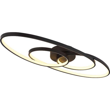 Deckenleuchte Deckenlampe Wohnzimmerlampe schwarz LED Memoryfunktion L 85 cm