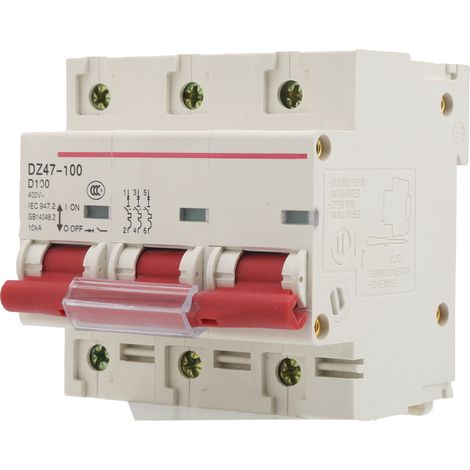 Disjoncteur miniature domestique de type D, protection par interrupteur à air DZ47100 3P D80100A 400V