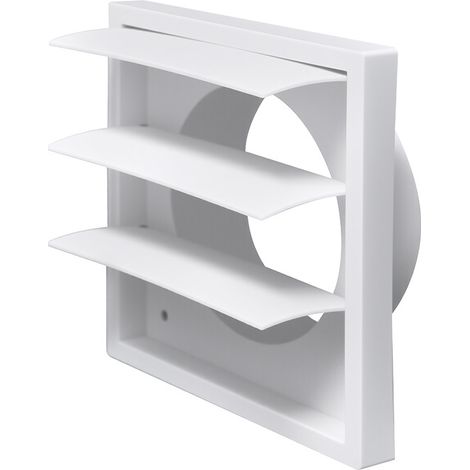 Grille de ventilation carrée - avec clapet anti-retour - pour sortie de ventilateur d'extraction - pour conduit de 125 mm (1/5)