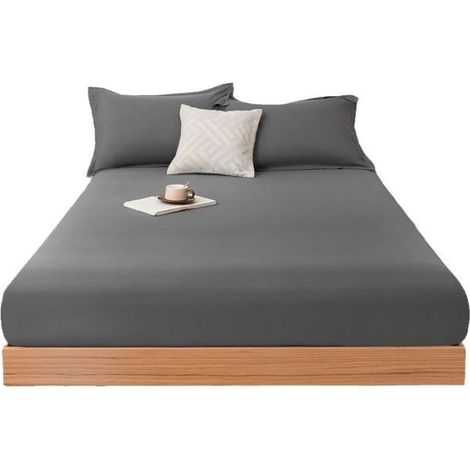 Surmatelas Couvre-lit de couleur unie, simple et confortable, doux pour la peau, avec protection anti-poussière Literie(180cmx220cm) (1/4)