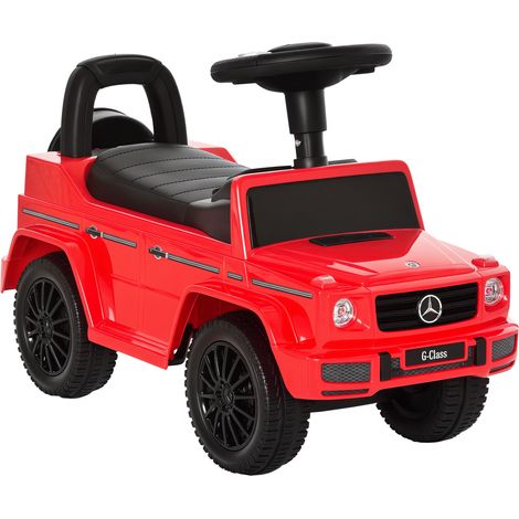 Camion électrique enfant style Mercedes avec coffre, klaxon et phares rouges