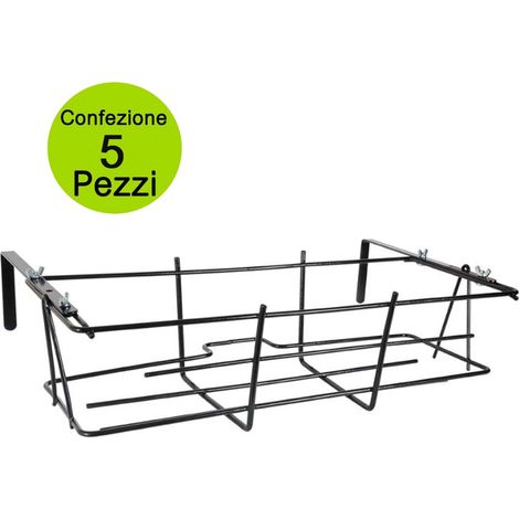 Multipack 5 pezzi fioriera da balcone regolabile portapiante da balcone balconiera city 60