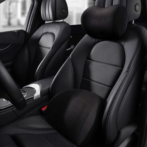 Auto-Lendenkissen aus Memory-Schaum, Lendenwirbelstütze für den Sitz, Linderung von Rückenschmerzen, atmungsaktiv, schwarz. (1/5)