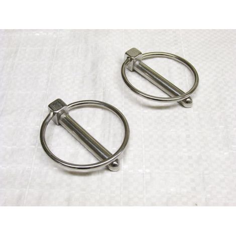 X2 10MM Stainless Steel Linch Pins - Lynch Fastener Sailing Boat Trailer Safety Clip Quick Release (1/2)