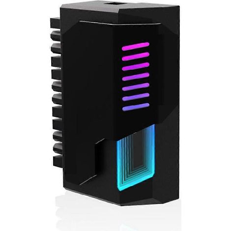 Adaptateur ATX 24 broches, angle de 90°, ARGB, synchronisation 5 V, pour carte mère de PC de bureau, accessoires informatiques DIY, noir (1/5)
