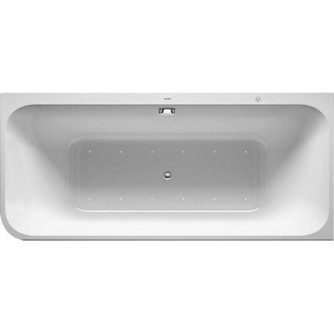Baignoire Bain à remous rectangulaire HAPPY D.2 angle droite 180 l 180x80 blanc, 2 dossiers Air-Syst