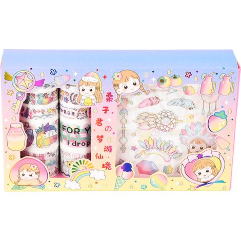 Ruban adhésif décoratif Washi à coller et recoller sans laisser de traces ni découper. Kit de ruban adhésif Washi 83198 Wonderland (1/5)