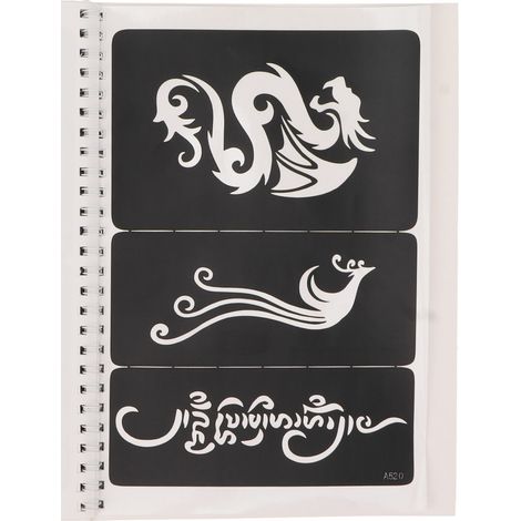 Pochoirs de tatouage temporaire, 147 motifs, peinture rapide, imperméables, idéaux pour cosplay et Halloween, kit de tatouage à l'eau. (1/5)