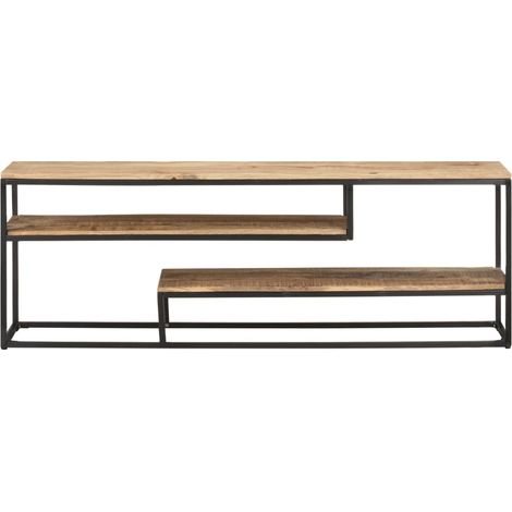 Maison Exclusive - TV-Schrank 130x30x45 cm Raues Mangoholz