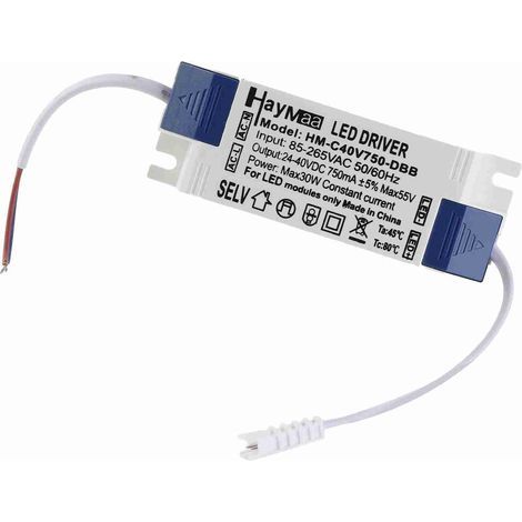 Alimentation LED 30W à Courant Constant 750mA pour Lampe et Ruban, Transformateur LED avec Protections AC85‑265V DC24‑40V (1/5)