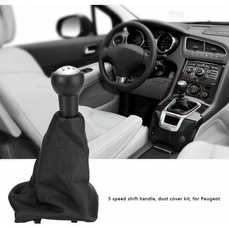 Kit cuffia pomello cambio auto a 5 velocità adatto per la sostituzione del coperchio cuffia cambio manuale/automatico 207/307/406 (1/4)