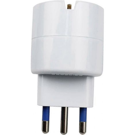 Adaptateur secteur de voyage sécurisé avec mise à la terre 250 V blanc 10 A Italie pour (1/5)