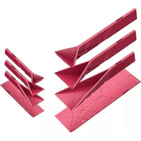Tasse à mesurer 3 en 1 Polygons Plate - 2 cuillères de 6 tailles différentes rouge S (1/4)