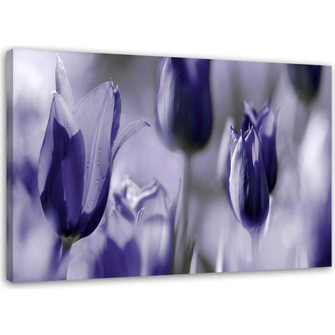 Tableau sur toile Fleur de tulipe Lila 60x40 (1/5)