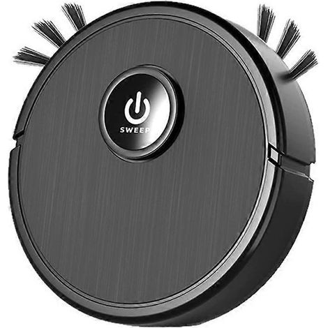 Aspirateur robot intelligent 3 en 1 : balai et serpillère, recharge automatique, aspiration puissante 6000 Pa pour poils d'animaux et sols durs, noir (1/5)