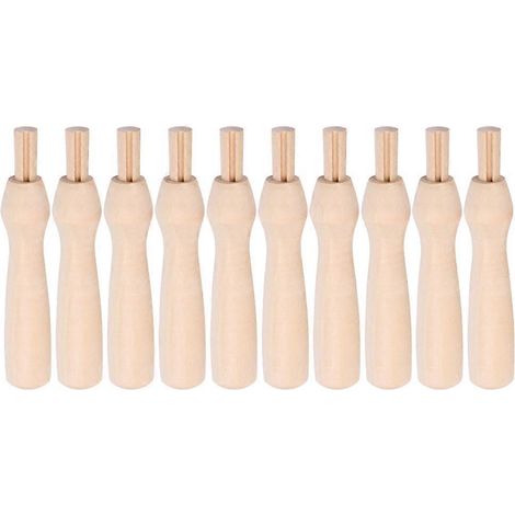 10 poignées de rechange en bois pour aiguilles à poinçonner et à feutrage-7X1.4cm (1/3)