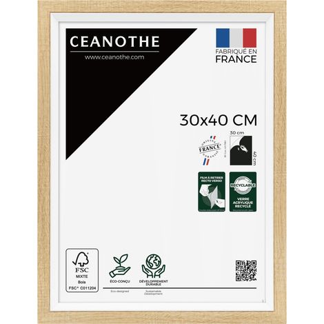 Cadre Photo Brut et Blanc - Cadre pour Photo 30x40 cm et 40x30 cm convient au A4 – Fabriqué en France – Cadre Photo Actual Brut Blanc - Verre acrylique Incassable (1/5)