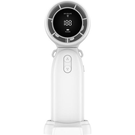 Mini ventilador turbo portátil con batería de 5000 mAh para viajes, camping y actividades al aire libre.