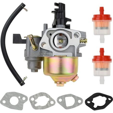 Carburateur pour moteurs Honda GX120 GX160 GX200 5,5 CV 6,5 CV – Compatible avec Coleman, Lifan, Loncin – 1 joint, 2 filtres à carburant inclus