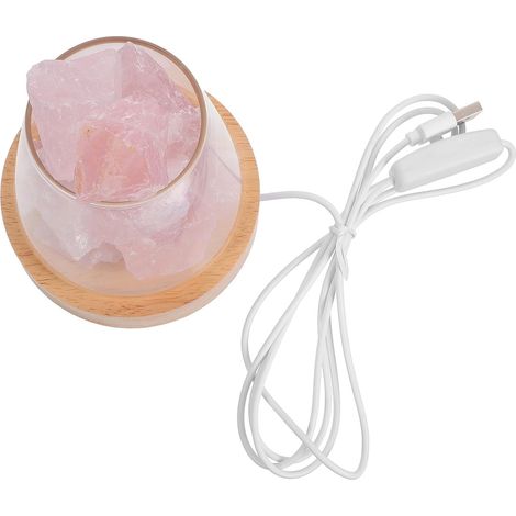 Lampe Parfumée D’Intérieur en Pierre de Cristal Rose Lampe D’Aromathérapie sans Huile Essentielle Diffuseur Lumineux Apaisant pour Maison Chambre et Bureau Brûleur D’Arôme (1/5)