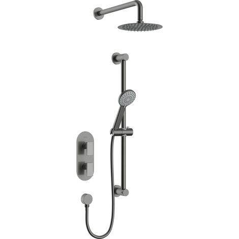 Bristan Frammento Gun Metal Grey Concealed Shower + Fixed Head FRAMMENTO GM SHWR (1/5)