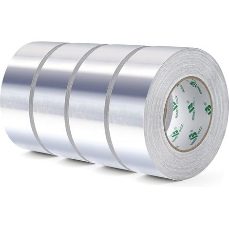 Ruban adhésif en aluminium 50mm50m 4 rouleaux- ruban métallique résistant, résistant à la chaleur, parfait pour l'étanchéité et le colmatage, réparation des métaux (1/5)