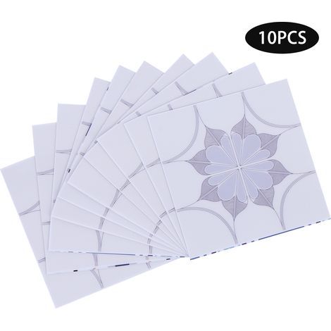 10 pièces/ensemble 10x10cm belle tuile autocollant maison cuisine salle de bain sol autocollant mural décoration (1/5)
