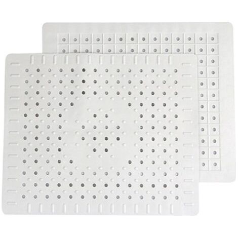 2 pièces d'évier Tapis - 31 x 26 cm-Caoutchouc-évier Tapis d'évier tapis d'évier Tapis de dissipateur de Protection - protection contre les éclaboussures - plat Mat-Blanc (1/5)