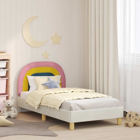 vidaXL Cadre de lit pour enfants avec tête de lit Crème 80 x 160 cm (1/5)
