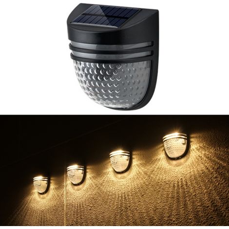 1pcs Lampe Solaire Extérieur Étanche, Applique Murale avec Détecteur Mouvement 2 Modes pour Jardin Piscine Garage (1/5)