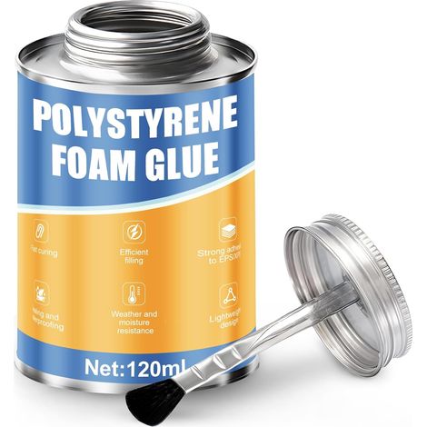 Polystyrene Glue, 120 ml Glue for Model, Strong and Flexible, Waterproof (1/5)