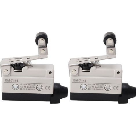 Micro-interrupteurs avec levier à ressort, 2 pièces, interrupteur de fin de course pour dispositif mécanique NO + NC 250VAC (1/5)