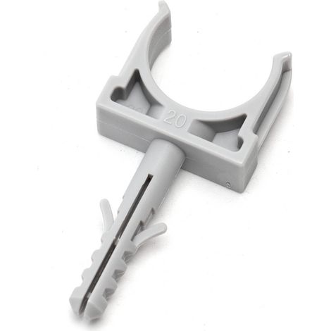 Clips fissatubo a scatto con tassello per Tubo 20mm grigio10pz Aigostar (1/5)