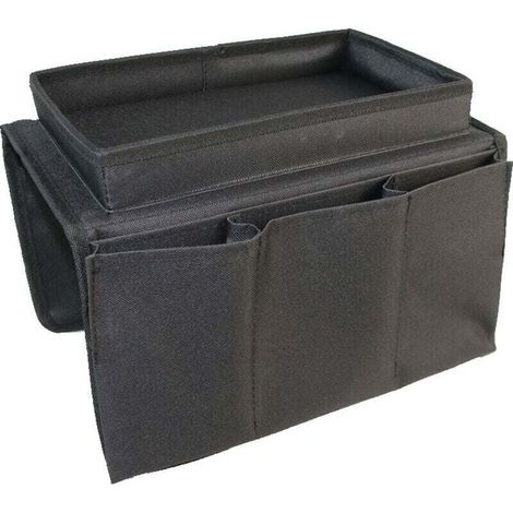 Organizzatore per bracciolo del divano, supporto per telecomando, borsa portaoggetti con portabicchiere per tablet, telefono, libri, riviste -Crezuo