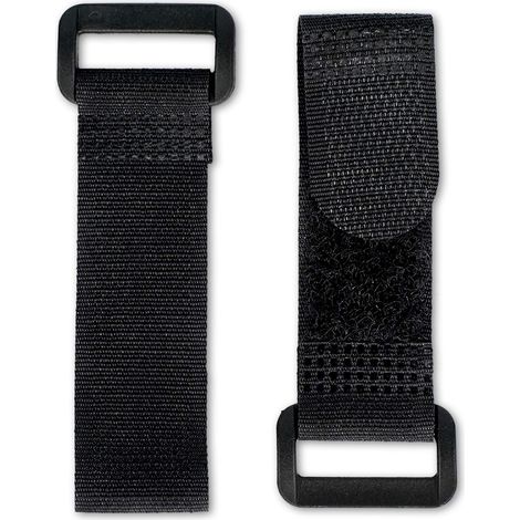 30x bande toison et crochet 10cm avec boucle, noir, 20mm de largeur, Sangle auto-agrippant, attache-câble réutilisable en nylon KKS1030 (1/5)